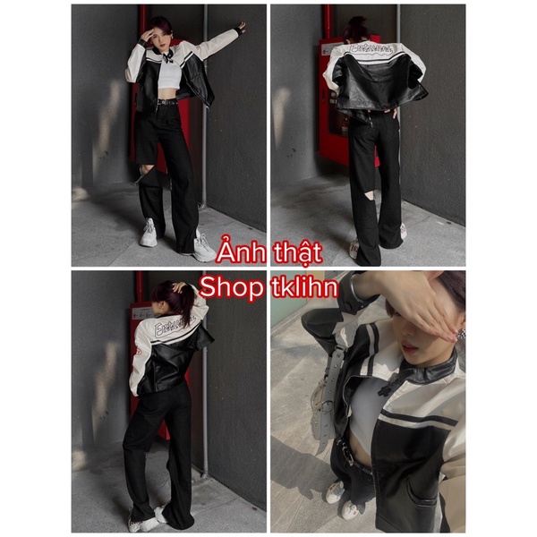 TKLIHN Áo khoác Da Ulzzang phong cách SPORTY GIRL Y2K hot TREND 2022