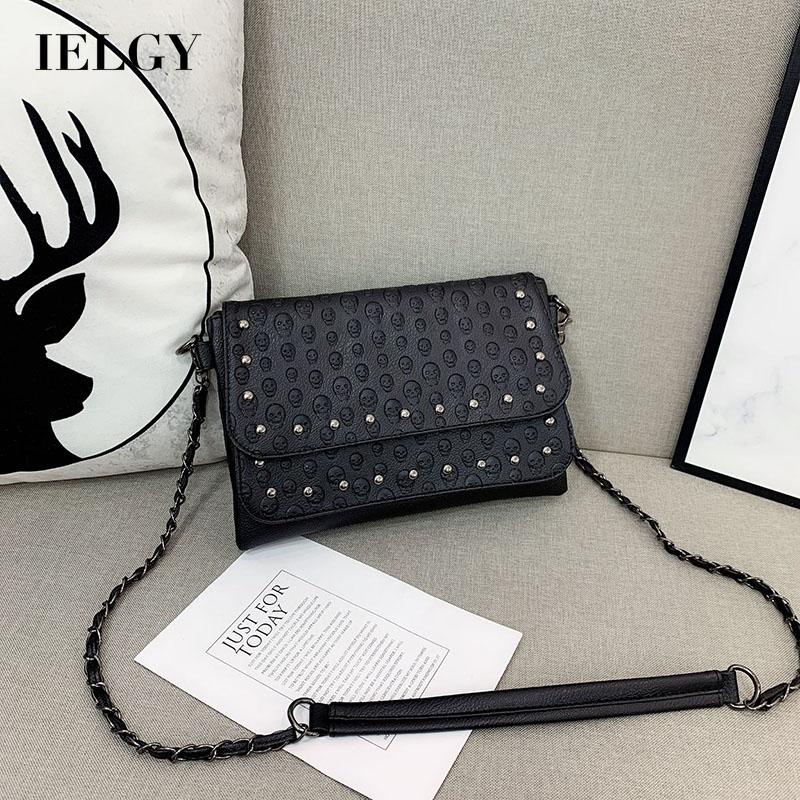 Túi Da pu Đeo Chéo Màu Đen Thời Trang Cho Nữ