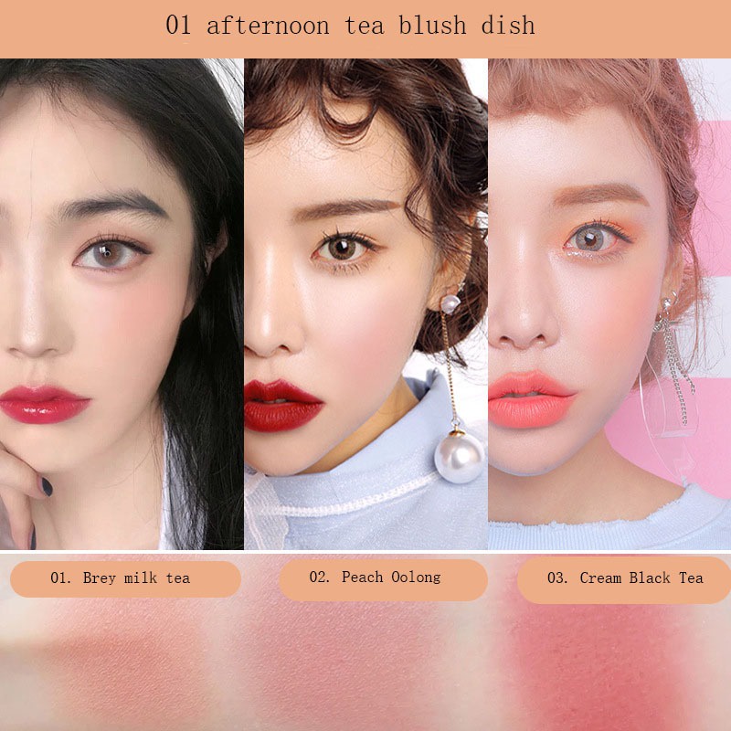 Bảng Phấn Má Hồng 3 Màu Kết Hợp Trang Điểm 10g