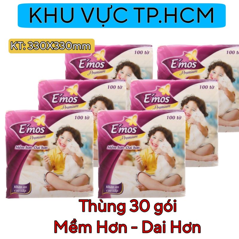 Thùng 30 gói giấy ăn emos cao cấp siêu dai siêu mịn