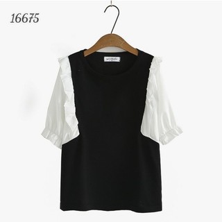 Áo kiểu BIGSIZE Tay Phối Bèo 16675