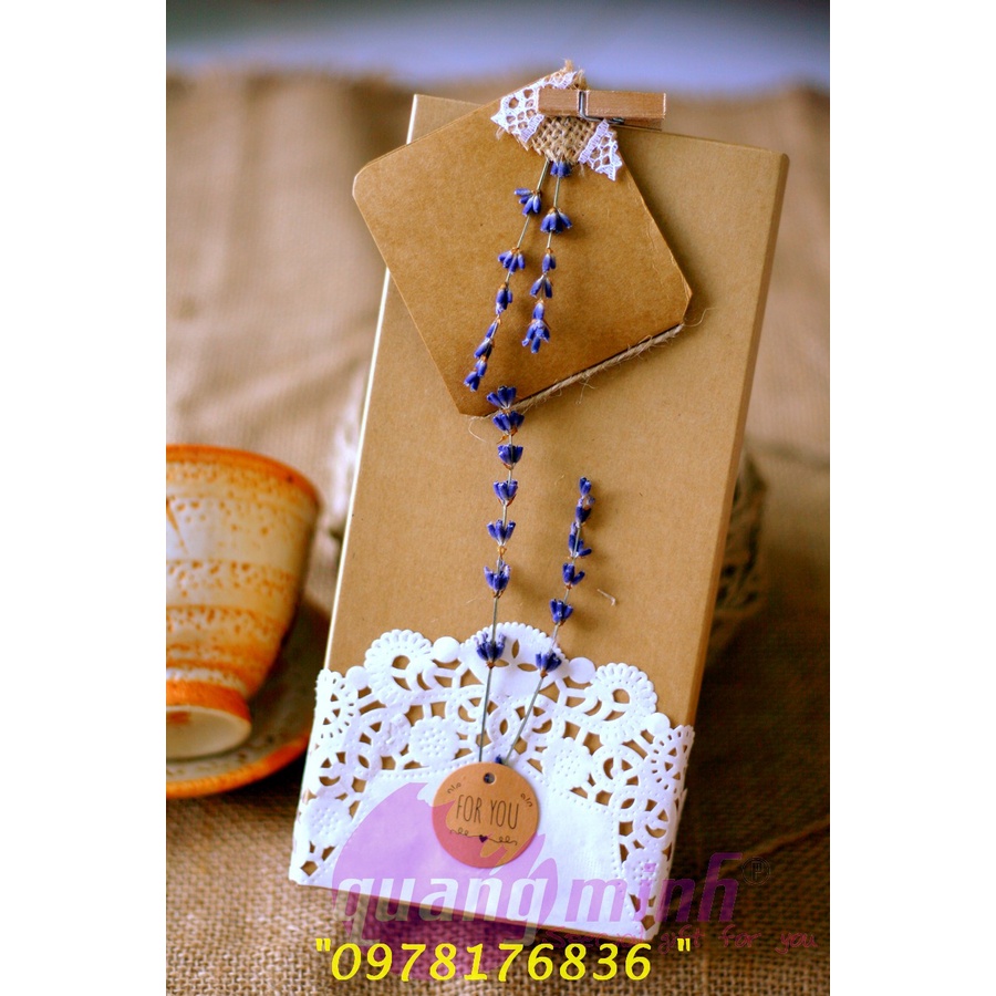 Hôp lavender khô vintage mini 100 cành - Hôp hoa lavender khô