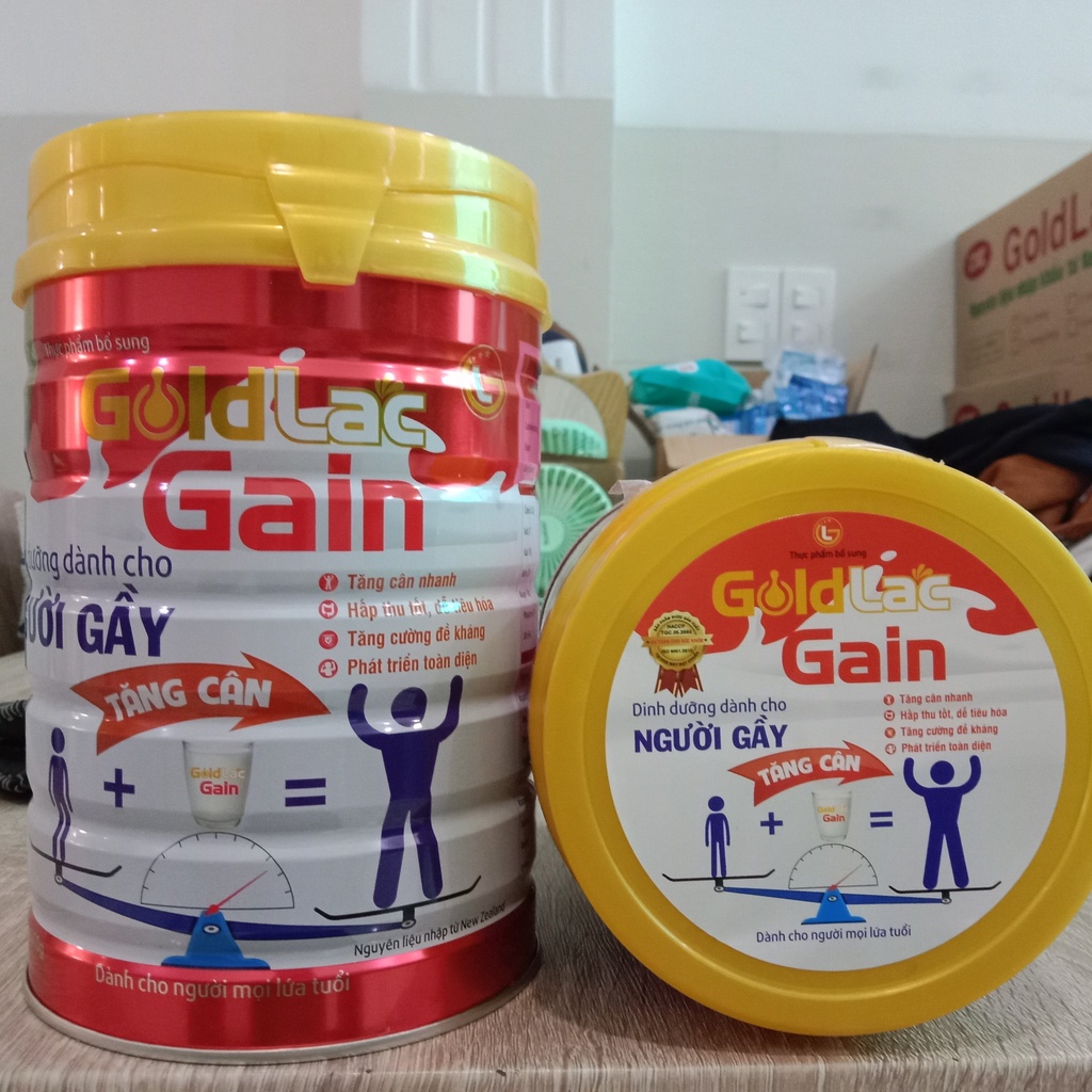 Sữa bột hỗ trợ tăng cân, cung cấp dinh dưỡng cho người gầy Goldlac Gain lon 900g