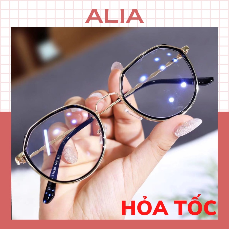 Kính Mắt Kim Loại Tròn Chống Tia Bức Xạ Thời Trang Hàn Quốc Dành Cho Nam Và Nữ