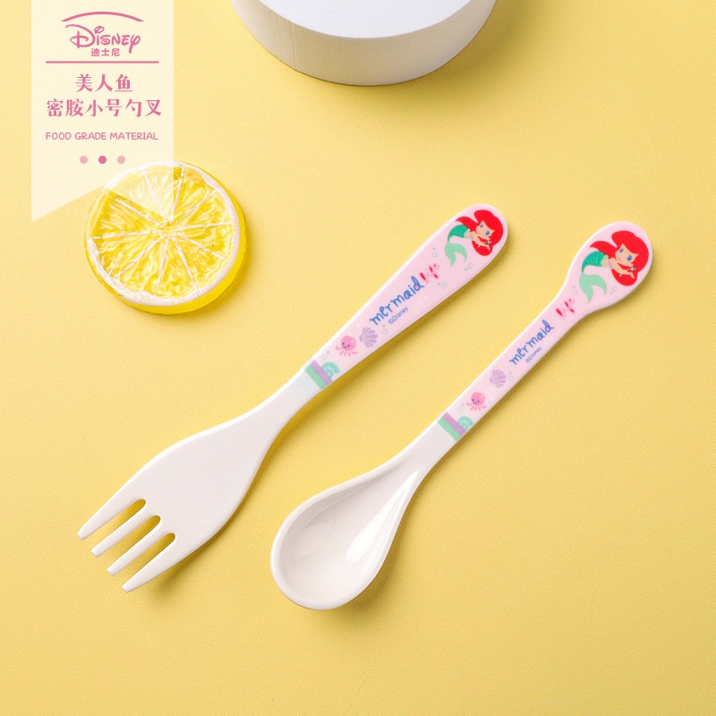 Bộ Muỗng Nĩa Cỡ Nhỏ Bằng Melamine In Hoạt Hình Disney Dễ Thương Cho Bé