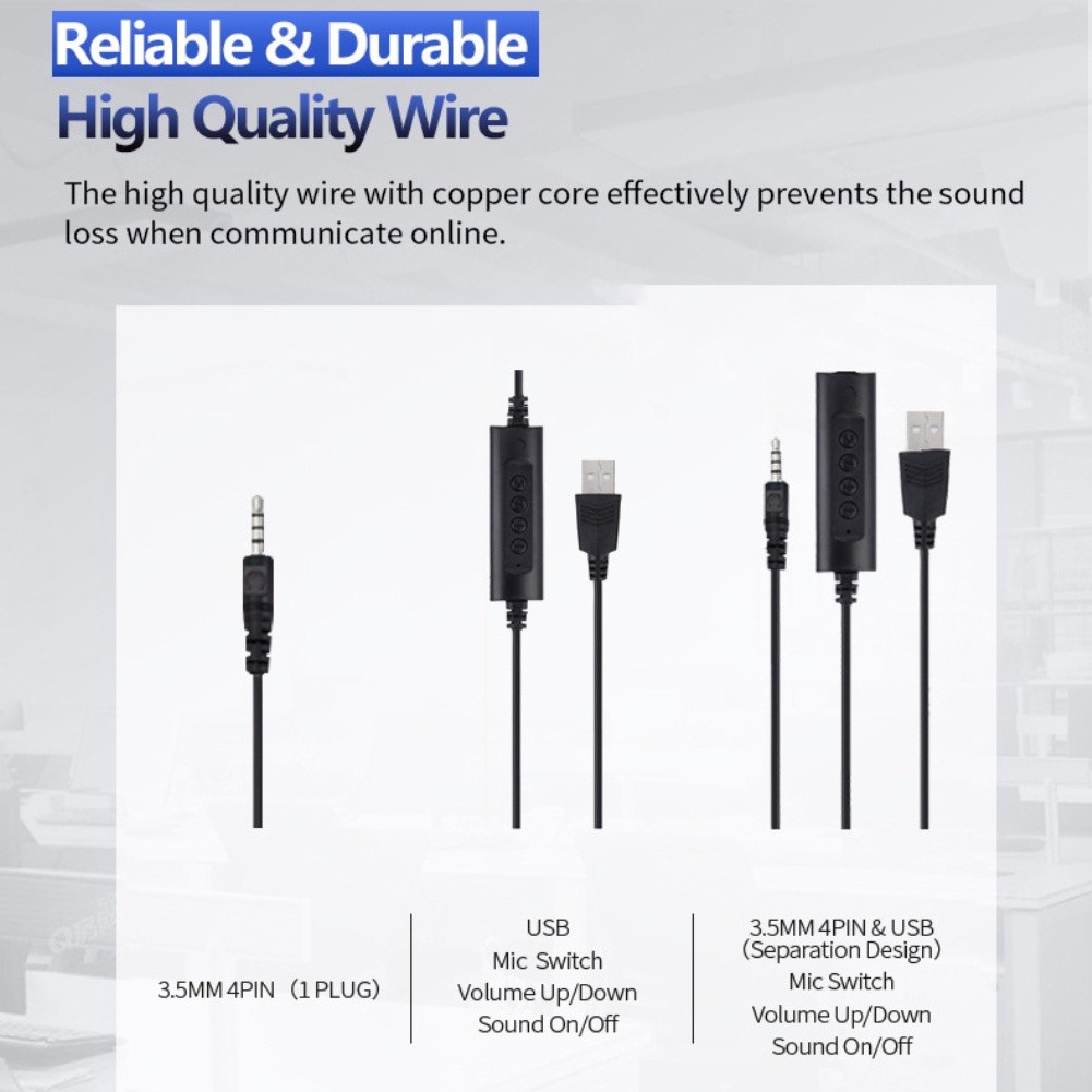 Tai Nghe Văn Phòng Có Dây Một Bên Có Micrô Để Gọi Rõ Ràng Tai Nghe Usb Có Dây Điều Khiển Bằng Usb Tai Nghe Trung Tâm Cuộc Gọi Cho Micrô Aux Sy490 Bri 3.5Mm
