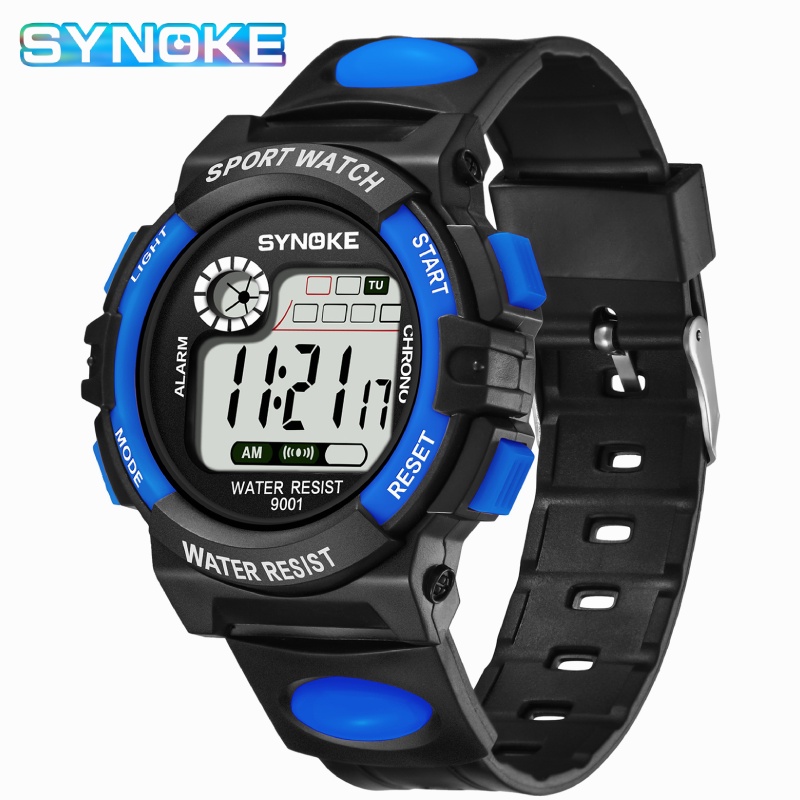 đồng hồ em bé SYNOKE Đồng hồ kỹ thuật số đa chức năng 30M Lịch LED không thấm nước Đồng hồ thể thao điện tử