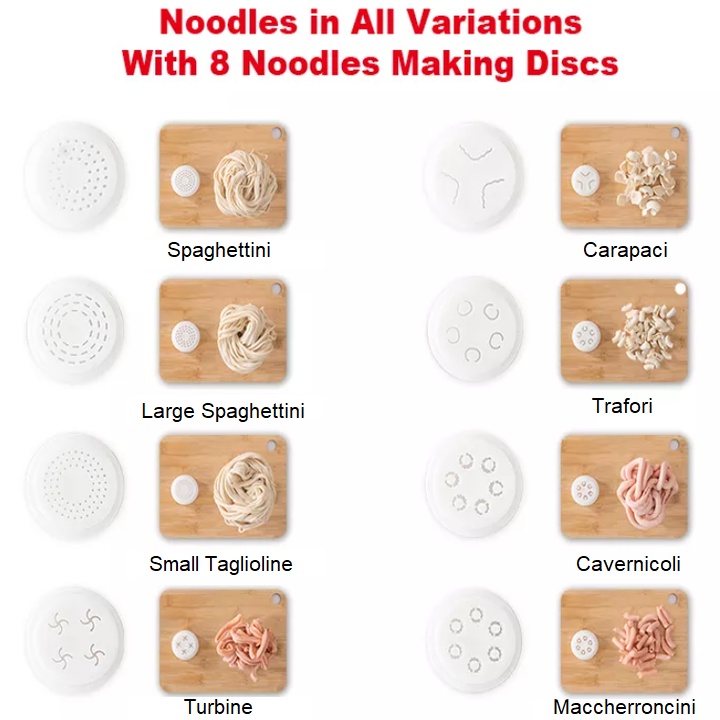 Máy làm mỳ tươi, bún tươi tự động H9 gồm 8 loại khuôn, công suất 180W - Bảo Hành 12 Tháng