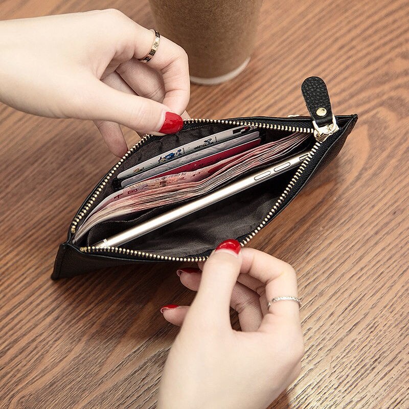 Ví Da Bò Siêu Mỏng Dáng Dài Kiểu Châu Âu Thiết Kế Đơn Giản Cho