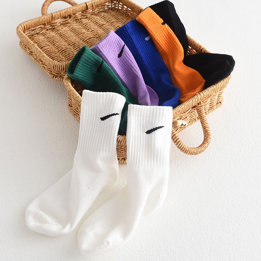 Set 5 đôi tất Nike cao cổ sắc màu cho bé trai bé gái phong cách thể thao
