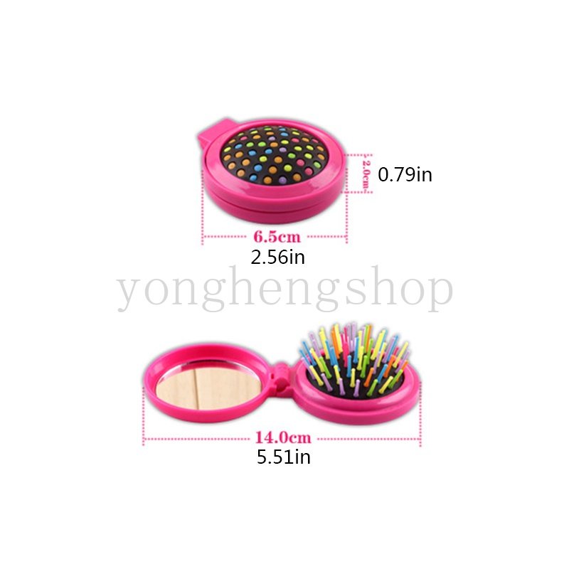 Lược Chải Tóc Mini Màu Cầu Vồng Có Thể Gấp Gọn Tiện Dụng