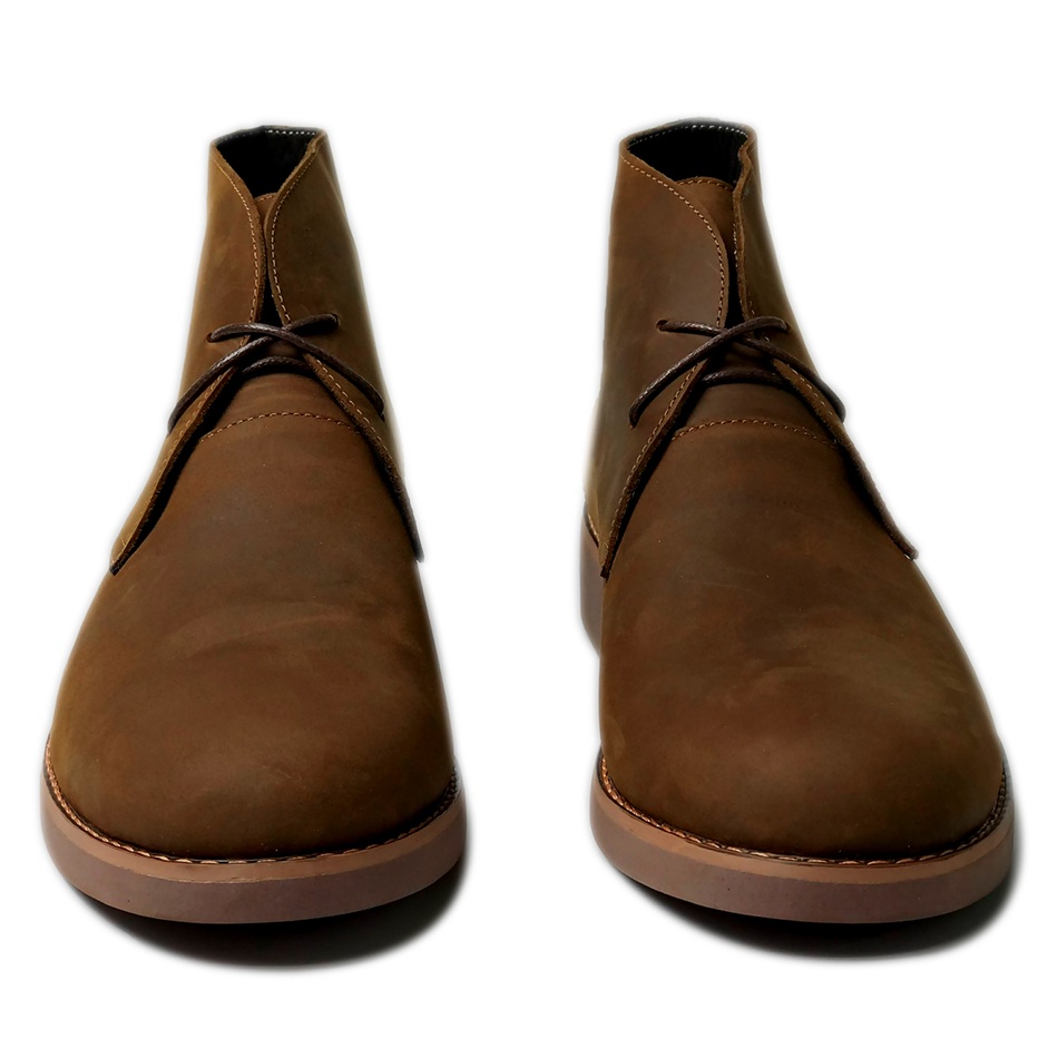 Giày cao cổ nam Chukka Boots MAD Shoes Brown da bò sáp ngựa điên cao cấp phong cách bụi bặm cá tính