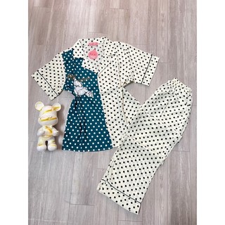Combo 4 bộ pijama lụa cao cấp cộc tay quần dài
