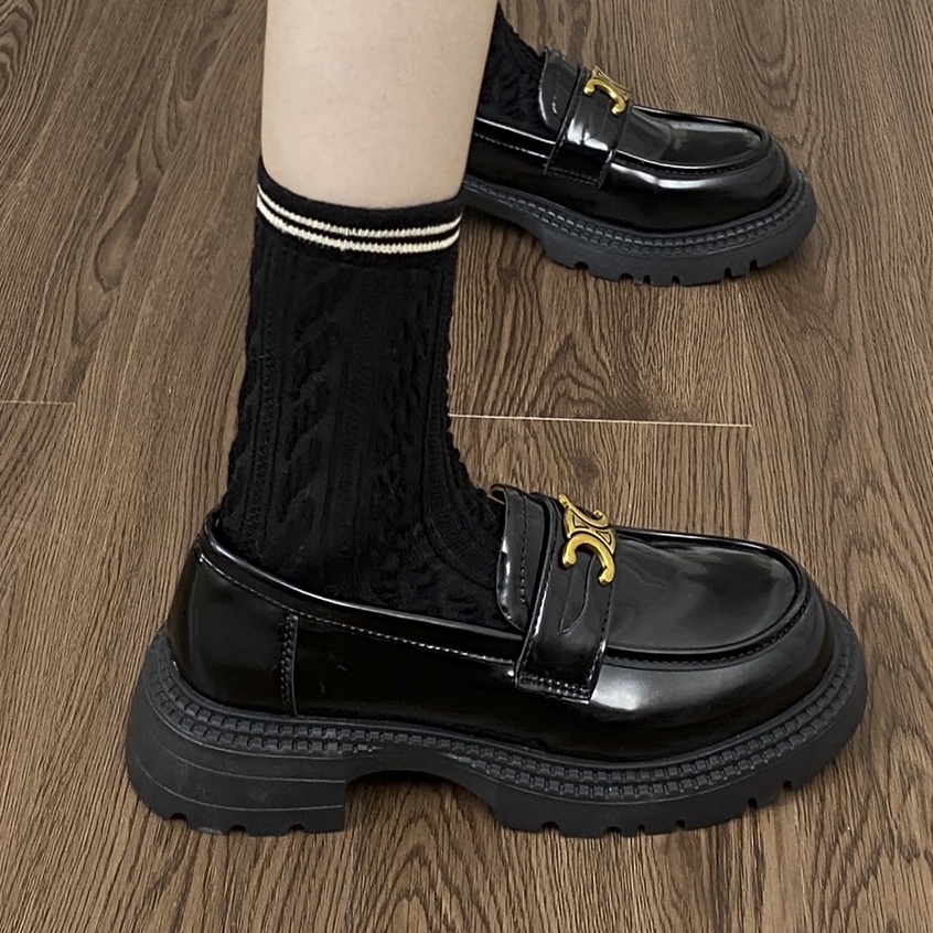 (FREESHIP - SẴN 35.36 37) GIÀY LOLITA NỮ LOAFER ARC DE TRIOMPHE RETRO DA ĐẾ DÀY PHONG CÁCH ANH