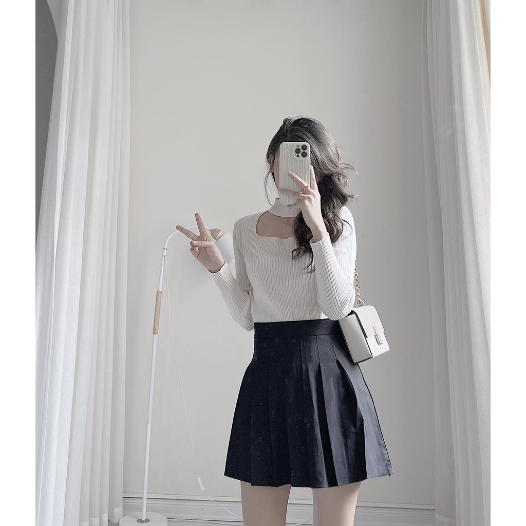 Áo len tăm cổ choker by Samhyewear