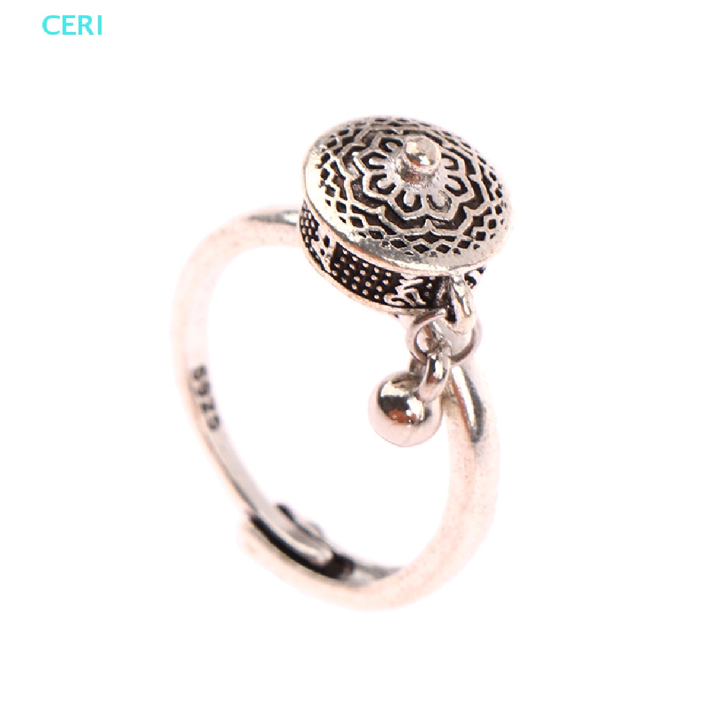 Nhẫn Cầu Nguyện Phật Giáo Tây Tạng Hình Hoa Sen Chakras Có Thể Điều Chỉnh Kích Cỡ