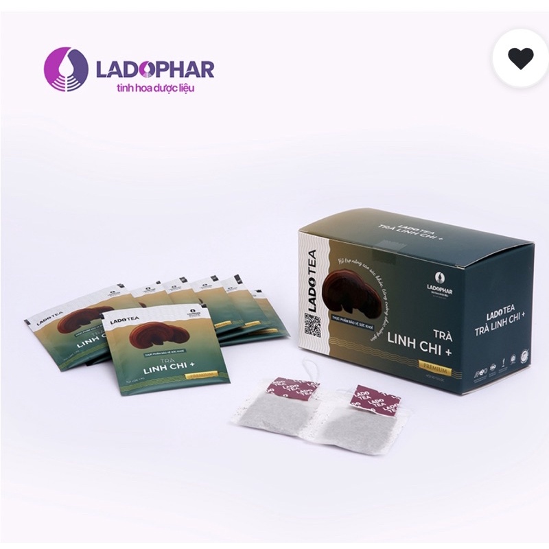 Trà linh chi + Ladophar Hộp 20 túi lọc
