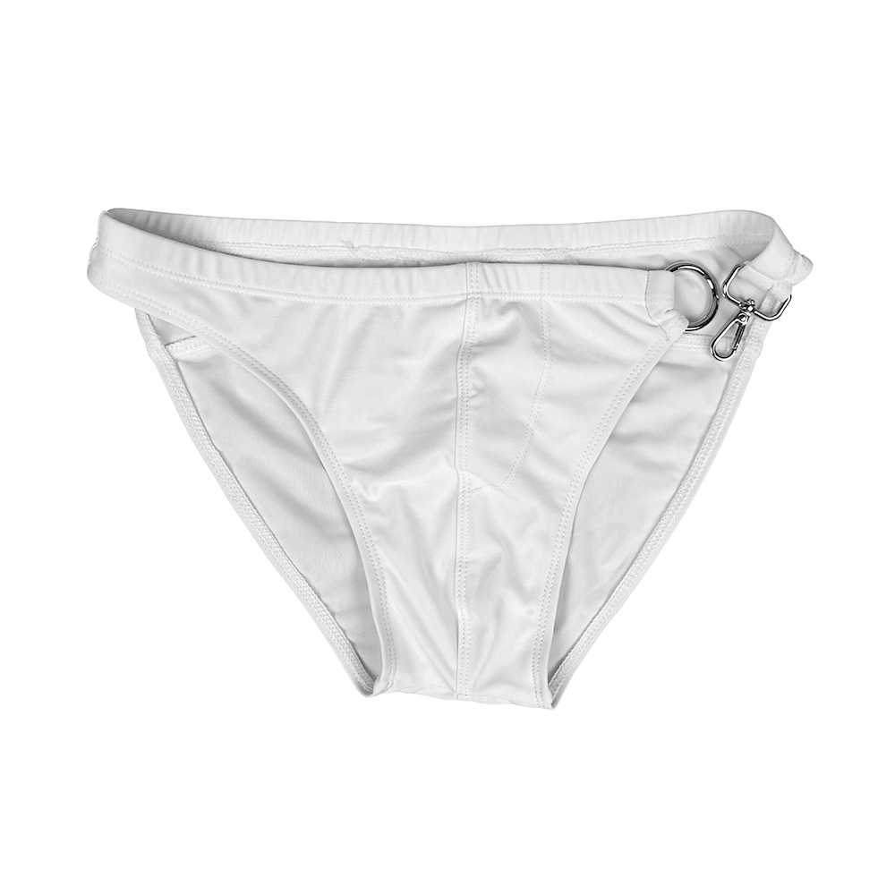 Quần Bơi Lưng Thấp Màu Trơn Có Khóa Kim Loại Quyến Rũ Thời Trang Cho Nam GG546