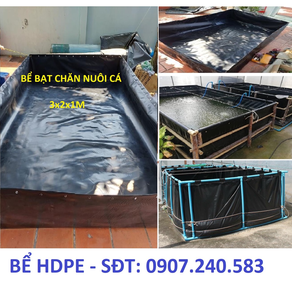 BỂ BẠT HDPE CHĂN NUÔI CÁ - KT  -  dày 0.3mm
