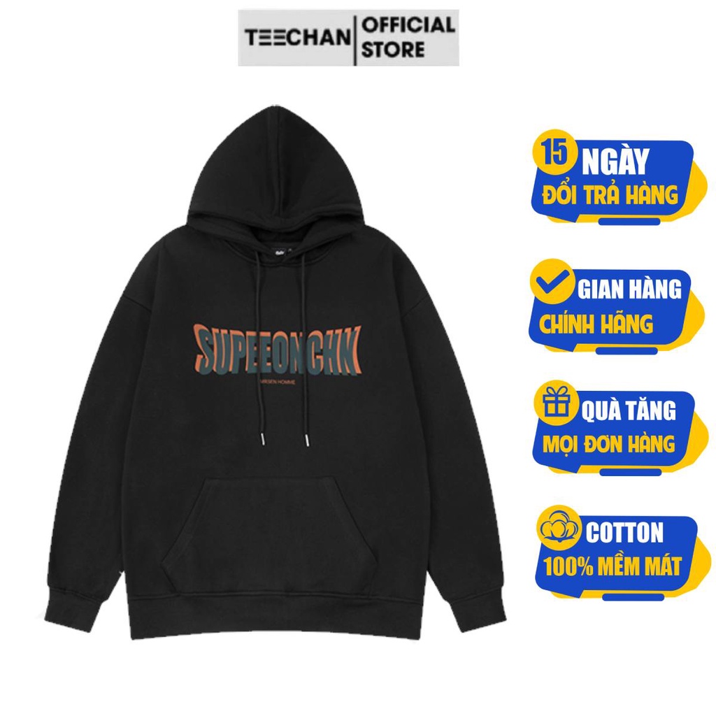 Áo Hoodie có mũ mã HD503 SUPPEEONCHN Nam Nữ TEECHAN Basic Unisex Dài Tay Chất Nỉ Dày Dặn Streetstyle