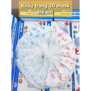 Hộp 50c khẩu trang 3d cho bé từ 2-5 tuổi