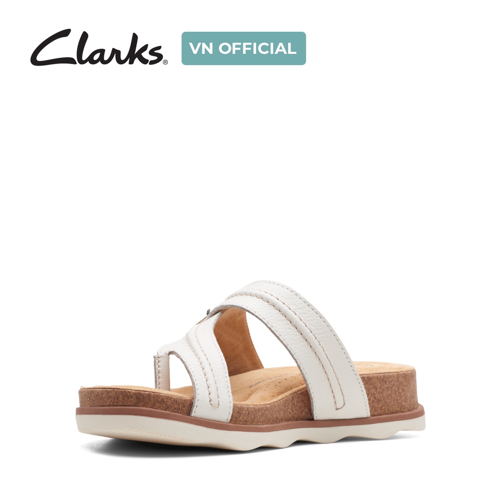 Dép Xỏ Ngón Da Nữ Clarks Brynn Madi màu trắng