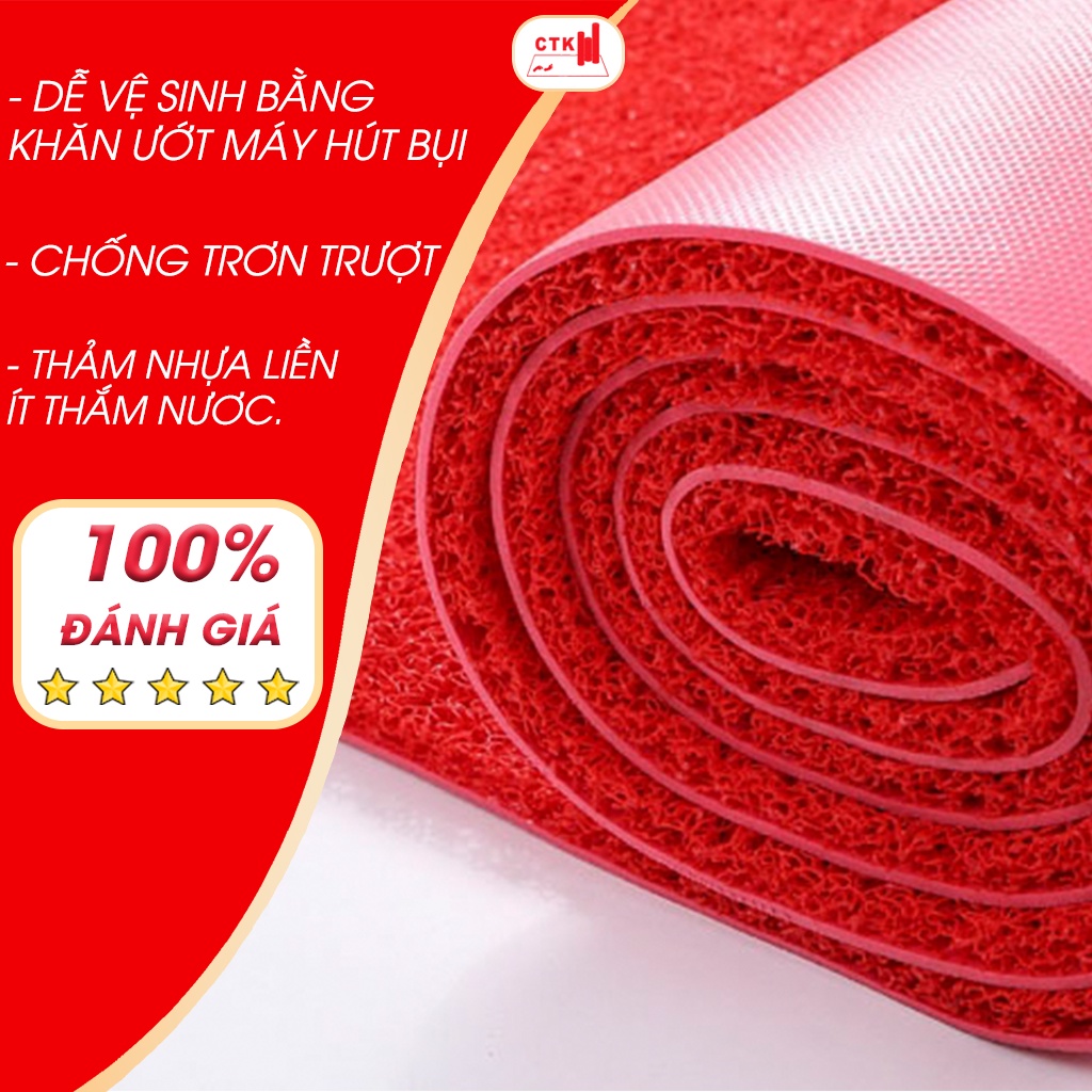 Thảm nhựa trải sàn chống trơn, thảm lót sàn nhà dạng cuộn sợi mì đủ màu 120x 50cm