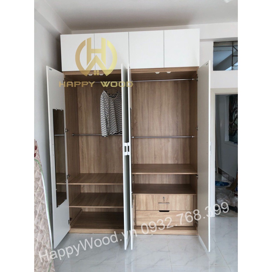 Tủ cửa mở bằng gỗ MDF 1m8 x Cao 2m7 x Sâu 60