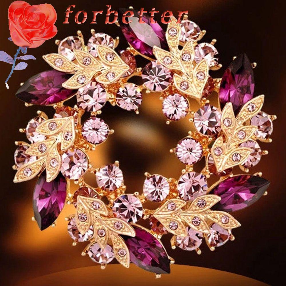 Ghim Cài Áo Hình Hoa Đính Đá Thời Trang Chất Lượng Cao Cho Nữ