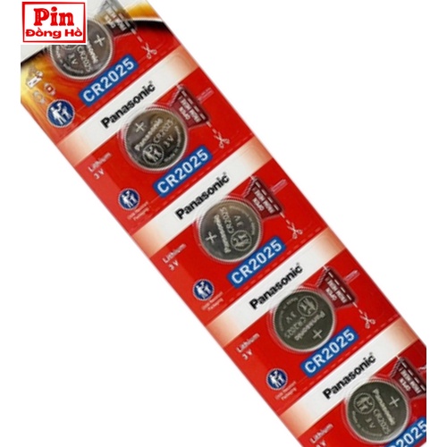 Pin 2025 Panasonic CR2025 vỉ 5 viên. Dùng cho cmos remote oto xe máy cửa cuốn, thiết bị điện tử, pin đồng hồ,...