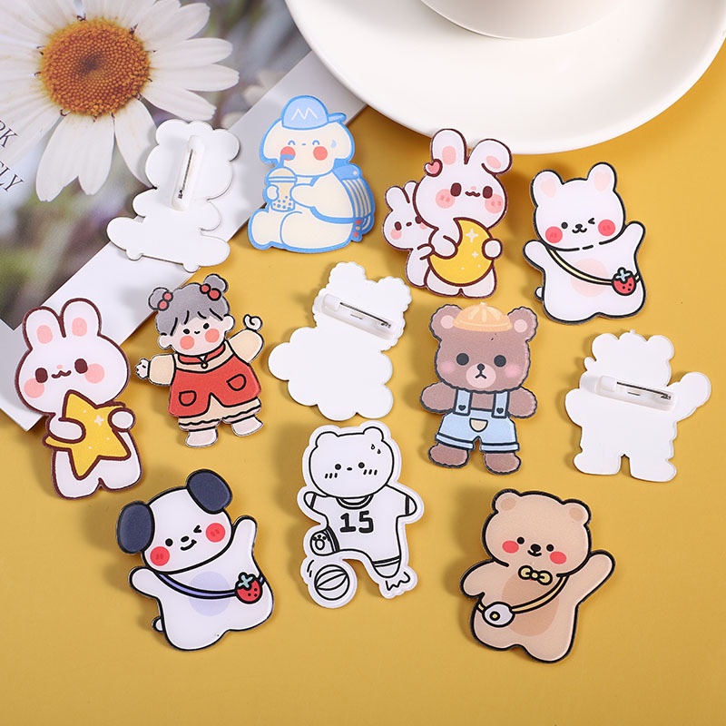 Trâm Cài Áo Hình Động Vật Hoạt Hình Dễ Thương