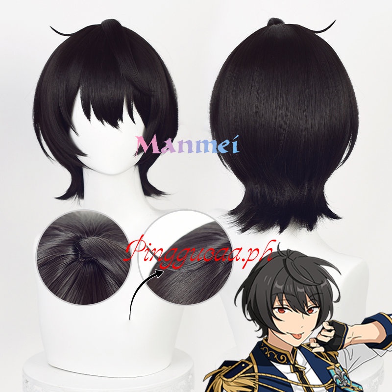 Bộ Tóc Giả Ngắn Màu Đen Hóa Trang Nhân Vật Manmei Ensemble Stars ES Knights Sakuma Ritsu