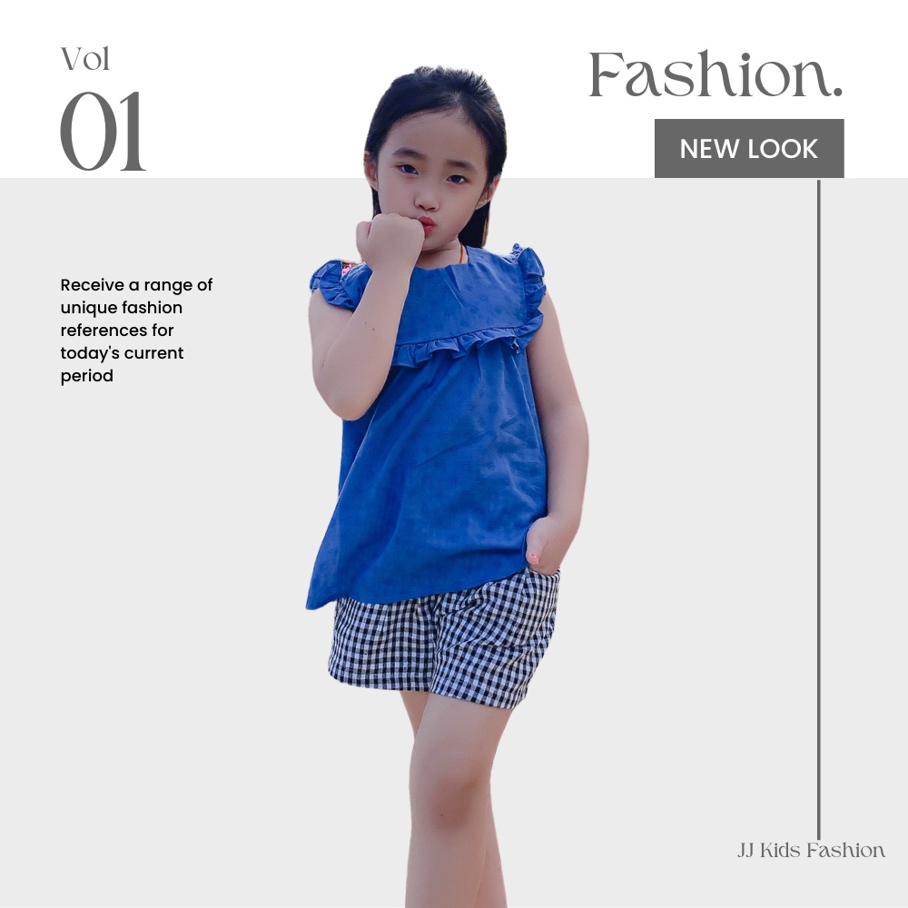 Áo sơ mi cho bé gái tay cánh tiên chất boil nhẹ nhàng, dễ thương - JJ Kids