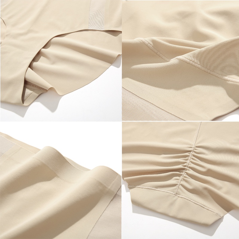 Quần Lót Lụa Không Đường May Lưng Cao Thoáng Khí Cho Nữ