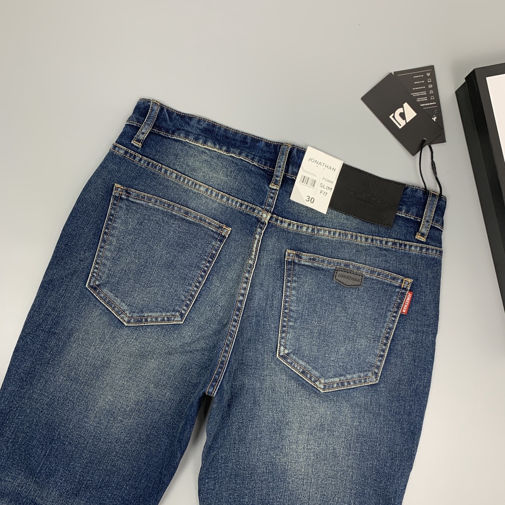 Quần jean nam xanh đậm JONATHAN QJ054 vải denim cao cấp co giãn nhẹ 4 chiều, form dáng chuẩn đẹp, trẻ trung, hottrend