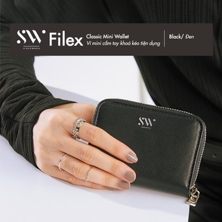 Ví ngắn sincewhen filex khoá kéo - đen