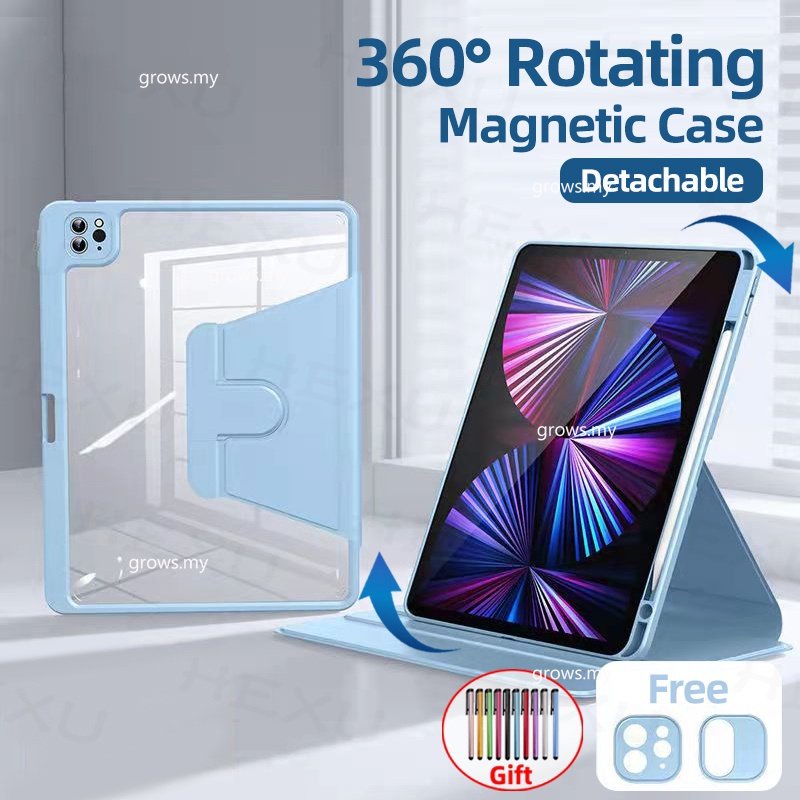 Bao Da PU Máy Tính Bảng Nắp Lật Xoay 360 Độ Kiêm Giá Đỡ Cho iPad Mini 6 2021 10.2 10th 9th 8th 7th Pro 11 12.9 M1 M2 Air 4 5 10.9 "Ốp