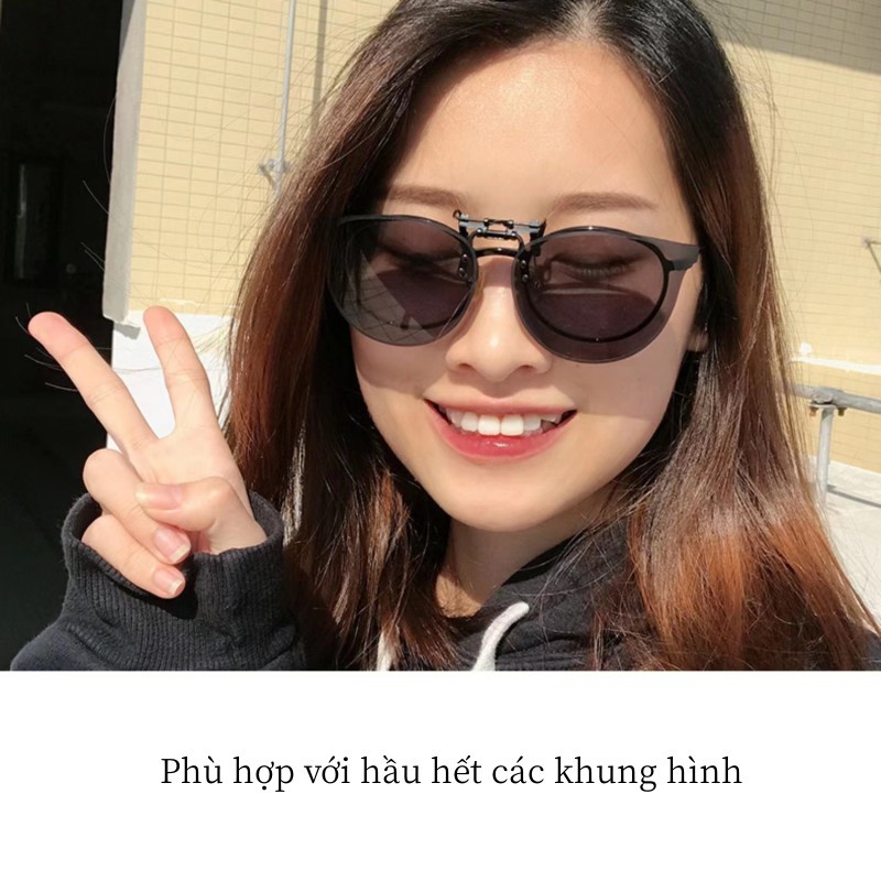 Tròng kính kẹp phân cực thời trang,Kính râm cận UV400 mang khi lái xe ban ngày và ban đêm sành điệu cho nam / nữ