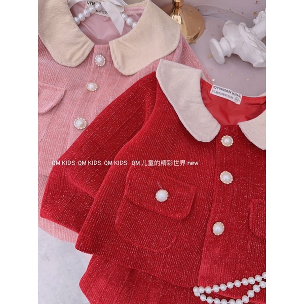 Set váy nhung kim tuyến cao cấp cho bé gái