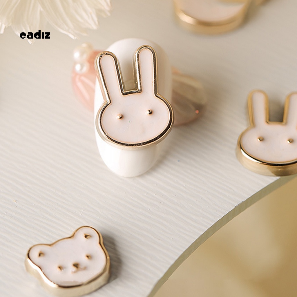 Bộ 5 Phụ Kiện Trang Trí Móng Tay Hình Động Vật Hoạt Hình 3D Bằng Hợp Kim