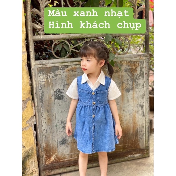Váy jean sát nách mềm mịn cho bé gái 8-30kg
