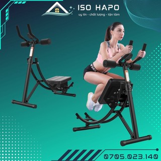 Máy tập bụng HAPO kèm đồng hồ đếm có thể gấp gọn, Máy gập bụng giúp thon gọn vòng eo thon gọn có bánh xe di chuyển