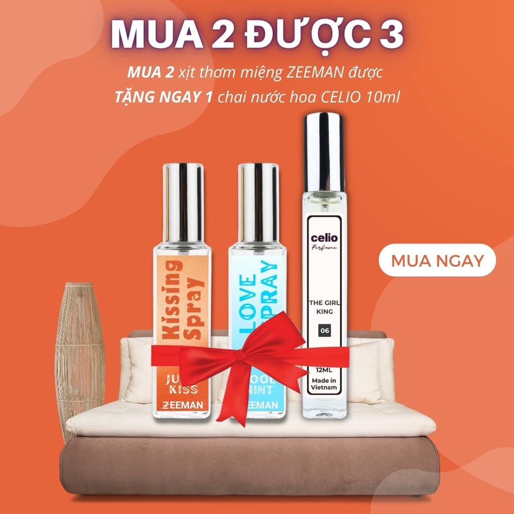 Xịt Thơm Miệng Love Spray Kissing Spray Damme Hương Juicy Kiss vị Đào Ngọt Ngào và Bạc Hà Thơm Mát