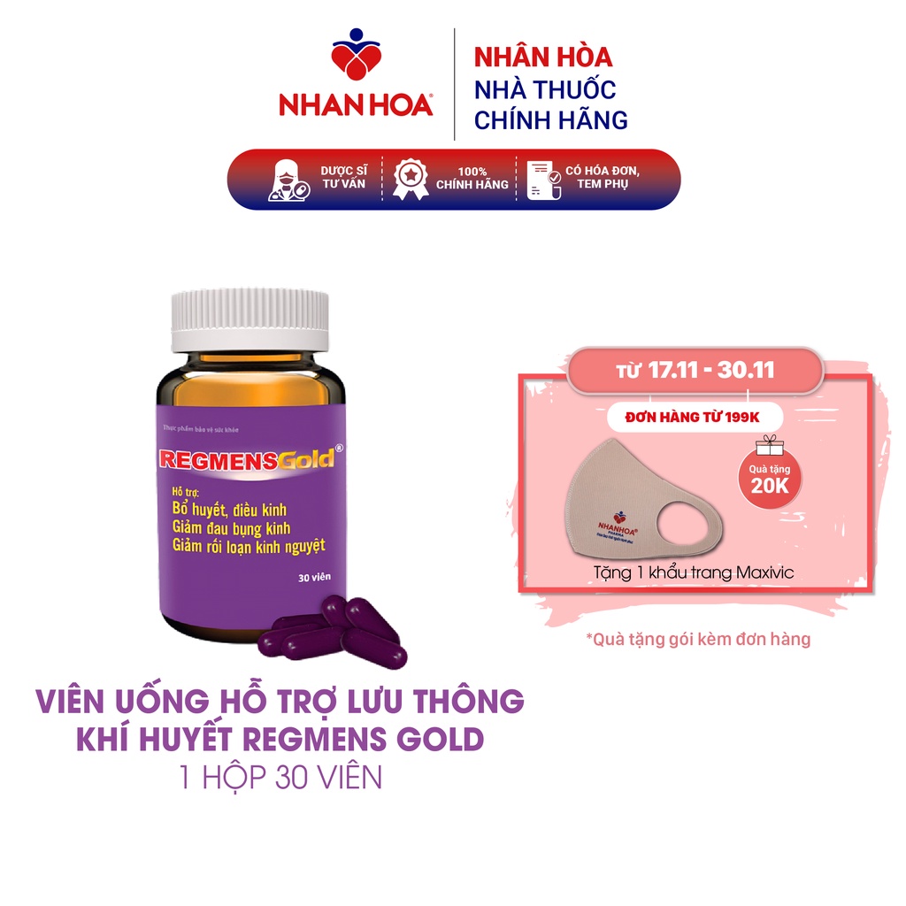 Viên Uống Hỗ Trợ Lưu Thông Khí Huyết Regmens Gold hộp 30 viên