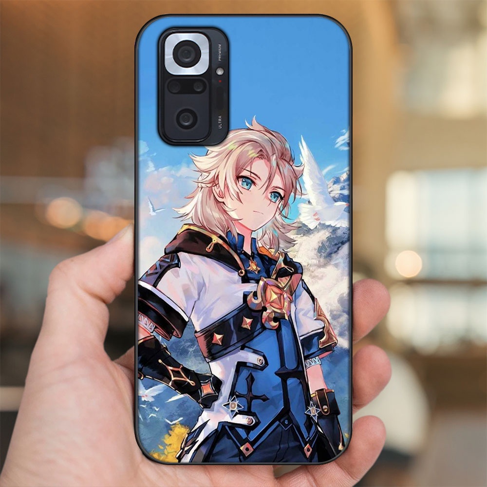 Ốp lưng Xiaomi Redmi Note 10 Pro viền đen in hình Albedo Genshin Impact