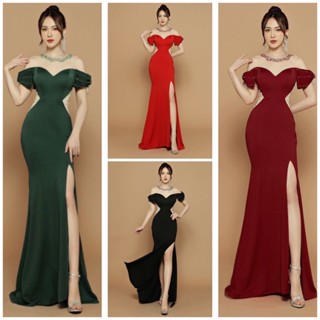 Đầm dạ hội rớt vai phối lưới thiết kế cao cấp kèm ảnh thật (đầm dự tiệc cao cấp) tặng hoa tai thời trang xinh xắn