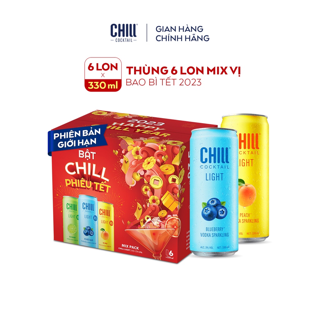 Combo 3 thùng Chill Cocktail mix trọn vị -18 lon x 330ml