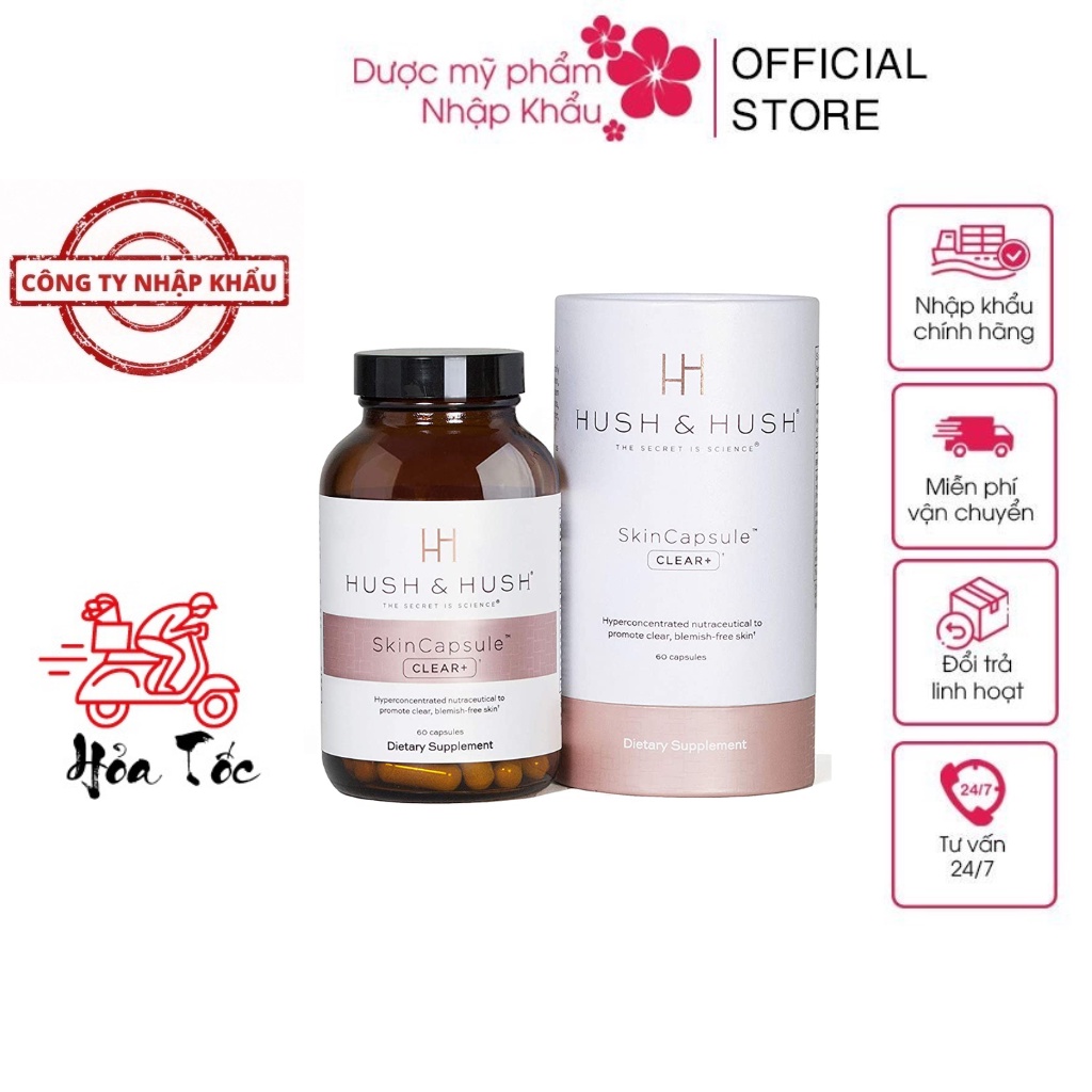 Viên Uống Giảm Mụn Image Skincare Hush & Hush SkinCapsule Clear+ 60viên