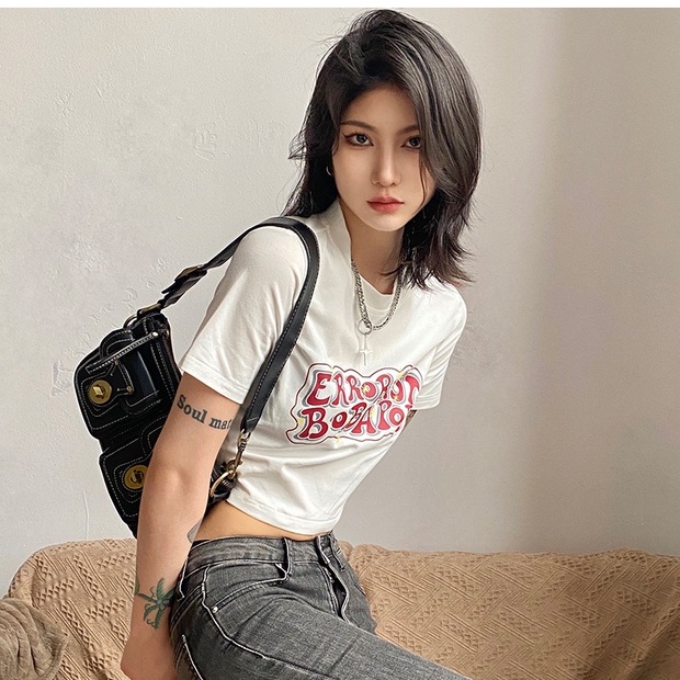 ÁO THUN CROPTOP BABY TEE IN CHỮ BOBAPOP MÀU TRẮNG ĐƠN GIẢN DỄ PHỐI ĐỒ CÓ FREESIZE