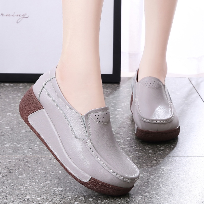 Giày Da Cổ Thấp Thời Trang Thu Đông Cho Nữ Size 35-41